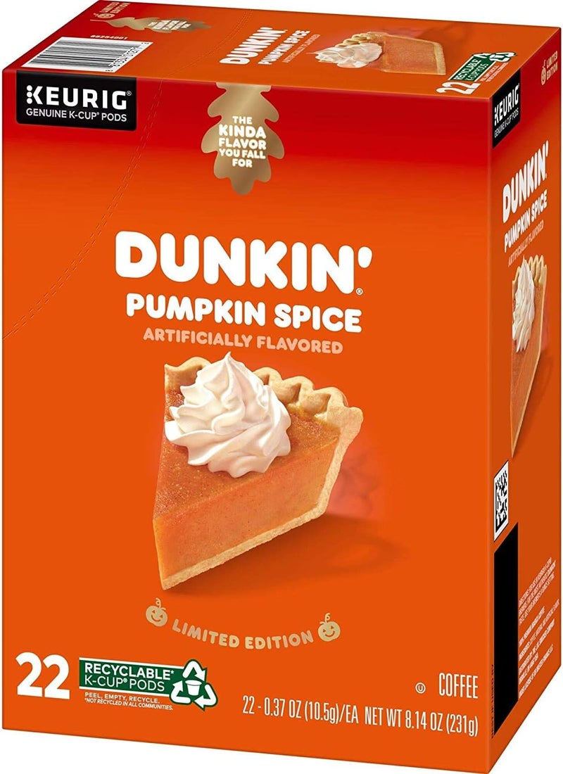 Dunkin' Pumpkin Spice Coffee Pods - 22 Count - Image 1